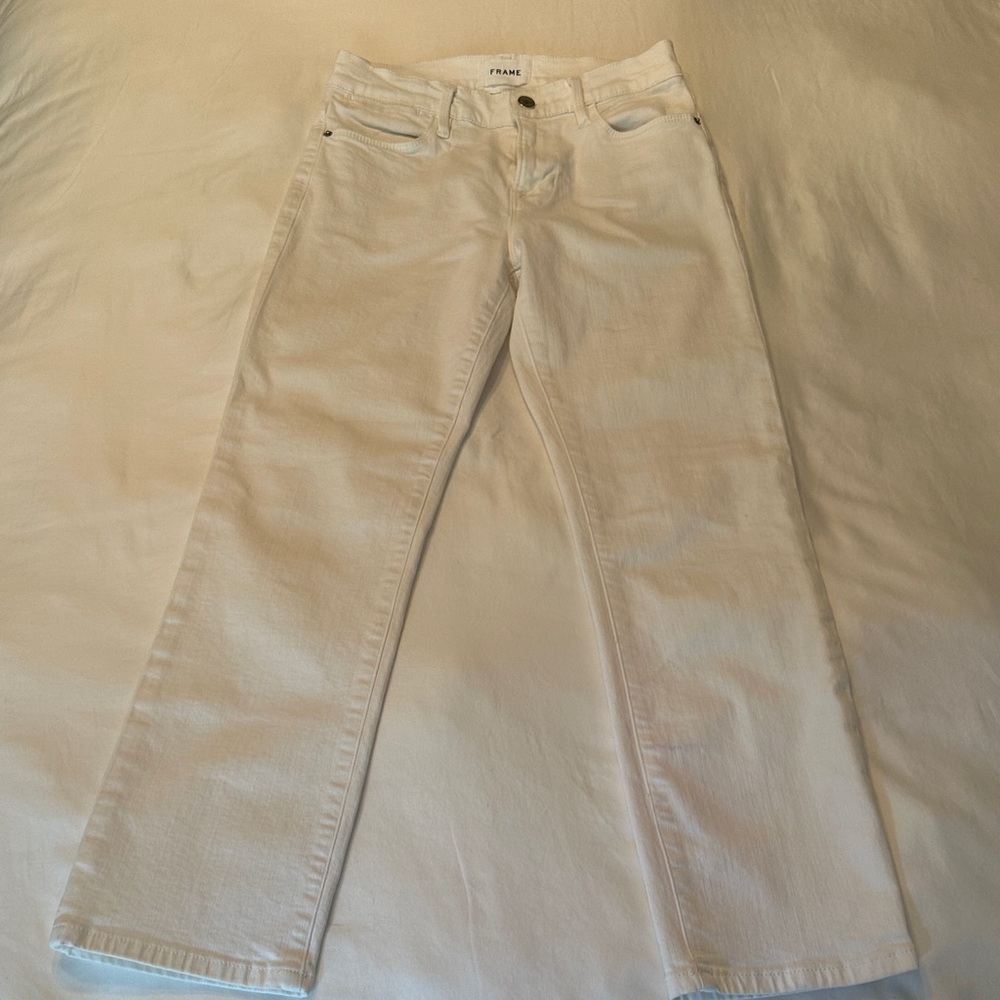 Frame Denim Women's Cream Straight Leg Jeans